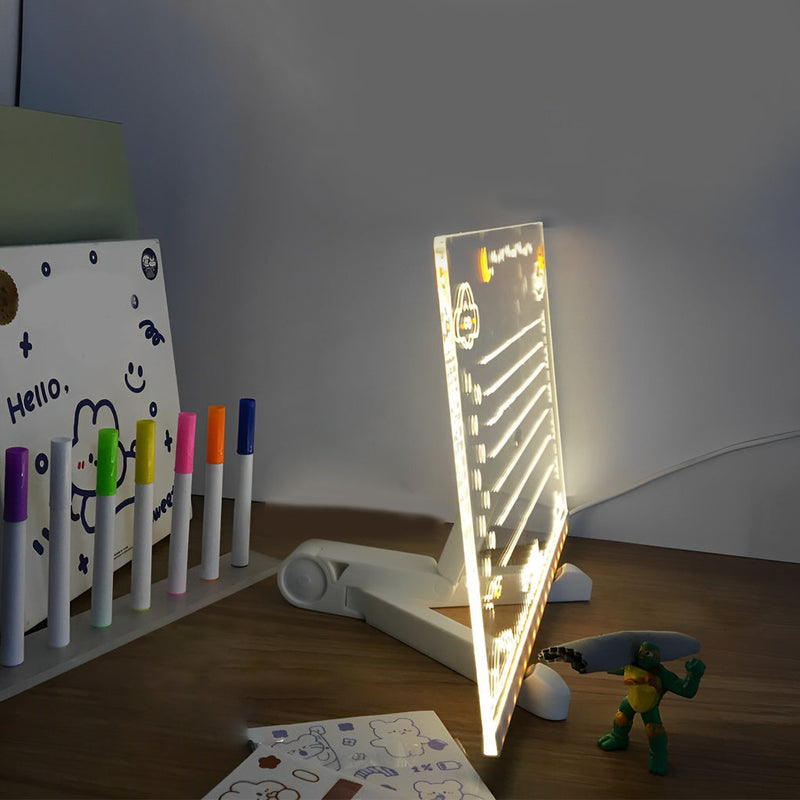 Colorful LED Acrylic Message Board Table Lamp - Writable & Customizable Light Sign