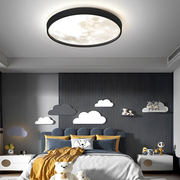 Creative Moon 3-Step Dimming LED Modern Flush Mount Ceiling Light - Stylish & Energy-Efficient Lighting Solution