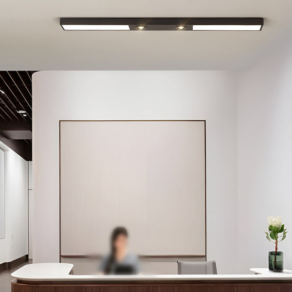 Modern Black Linear LED Flush Mount Ceiling Light - Sleek Spot Lighting for Contemporary Spaces