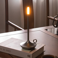 Rechargeable Cordless LED Table Lamp - Minimalist Candle Wick Design for Home & Office
