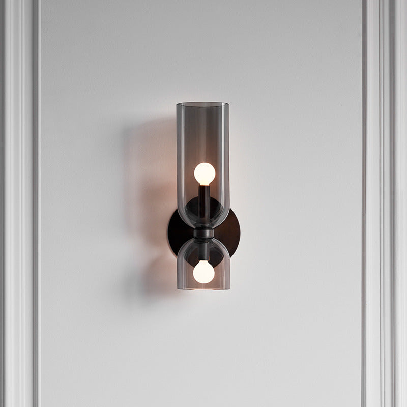 Modern Double Lamp Glass Wall Light - Elegant Indoor Lighting Fixture