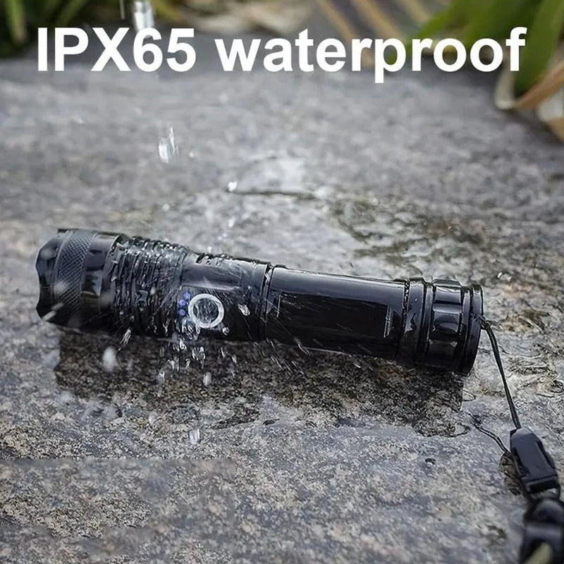 Super Bright 100,000 LM Rechargeable LED Tactical Flashlight - Ultra-High Lumens, Waterproof, Compact & Durable for Outdoor Adventures