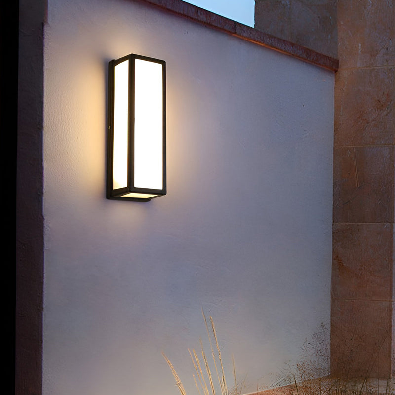 Modern Black Rectangle LED Waterproof Motion Sensor Wall Sconce - Stylish Outdoor Lighting Fixture