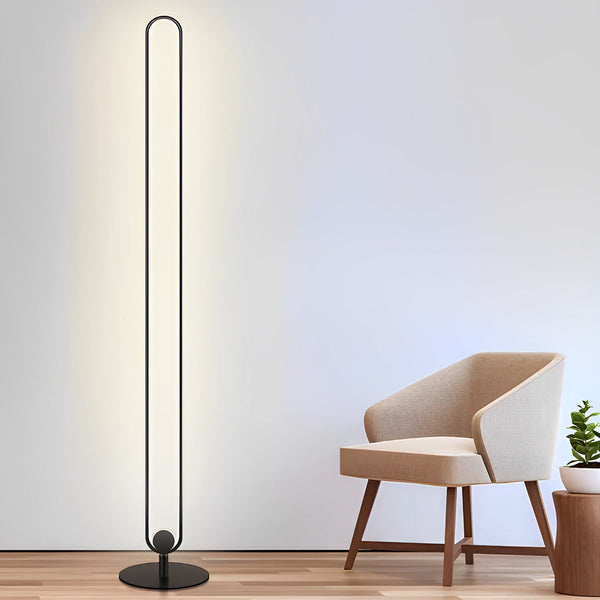 Modern Minimalist LED Oval Floor Lamp - Stylish Standing Light for Contemporary Home Decor & Ambient Lighting