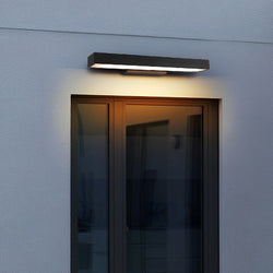 Outdoor Motion Sensor Black Rectangle Wall Light - Weatherproof Security Lighting for Patios, Gardens, and Entrances