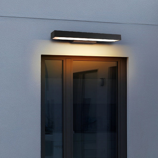 Outdoor Motion Sensor Black Rectangle Wall Light - Weatherproof Security Lighting for Patios, Gardens, and Entrances