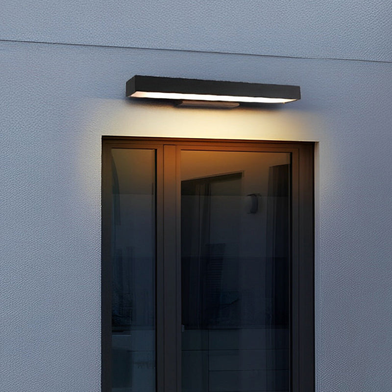 Outdoor Motion Sensor Black Rectangle Wall Light - Weatherproof Security Lighting for Patios, Gardens, and Entrances