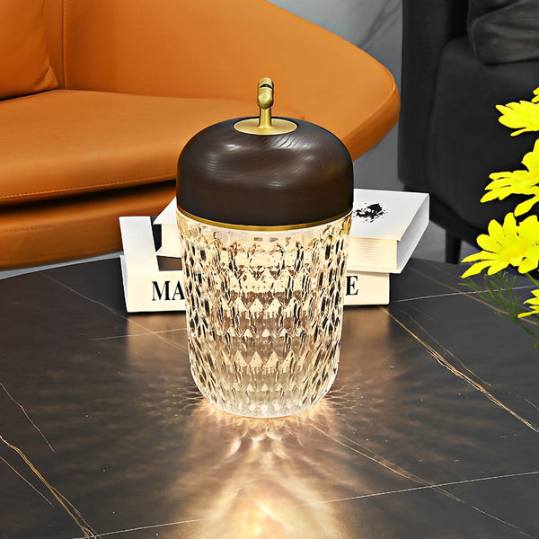 Elegant Cup-Shape Crystal Table Lamp | Glass Ambient Lighting for Home Decor