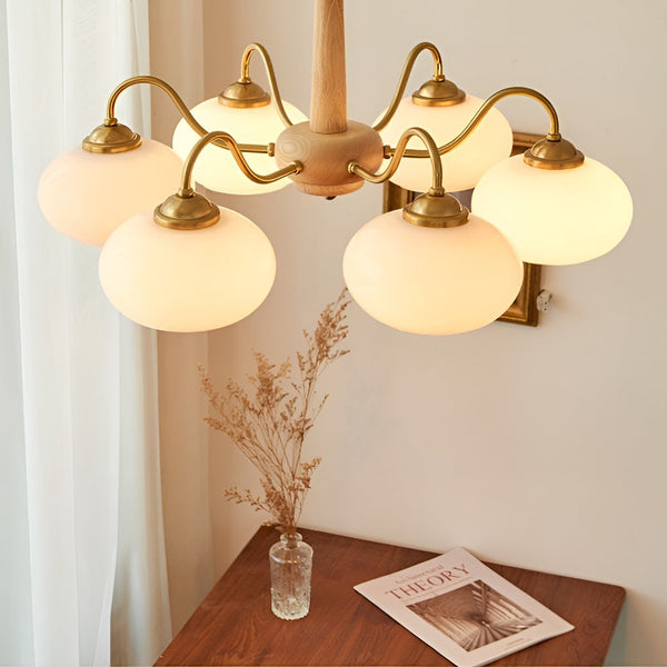 Optimized Product Title: "Nordic Chandelier - 4 & 6-Light Glass & Wood E27 LED Hanging Ceiling Light Fixture" 

This title includes relevant keywords while maintaining clarity and appeal for potential customers.