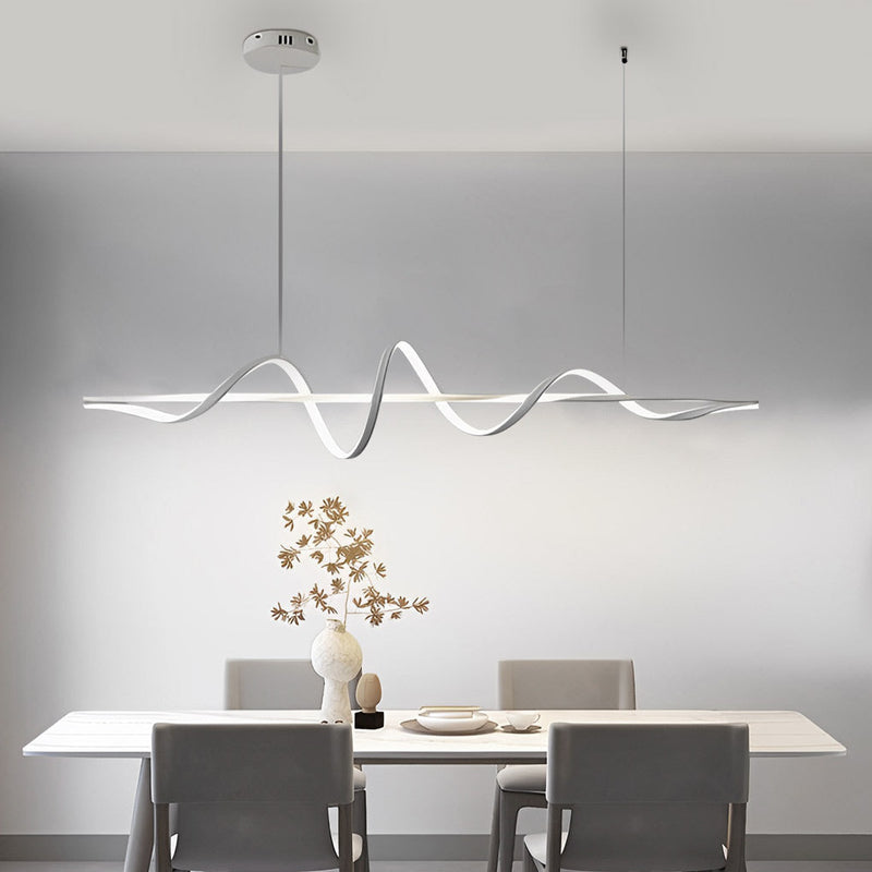Nordic Wavy 360° Rotating LED Chandelier Light - Three-Step Dimming, Modern Design