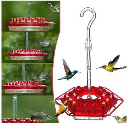 Ant-Proof Hummingbird Feeder with Hanging Perch - Durable Outdoor Design for Attracting Hummingbirds