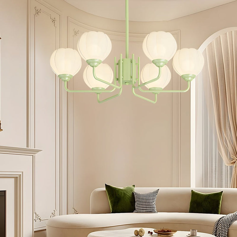 Modern 6-Flower Round Bell Orchid Pendant Light Fixture - Three-Step Dimming, Stylish Hanging Lighting for Home Decor