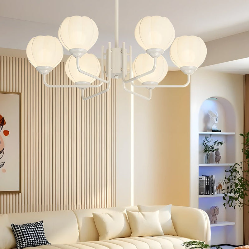 Modern 6-Flower Round Bell Orchid Pendant Light Fixture - Three-Step Dimming, Stylish Hanging Lighting for Home Decor