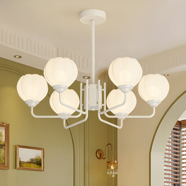 Modern 6-Flower Round Bell Orchid Pendant Light Fixture - Three-Step Dimming, Stylish Hanging Lighting for Home Decor