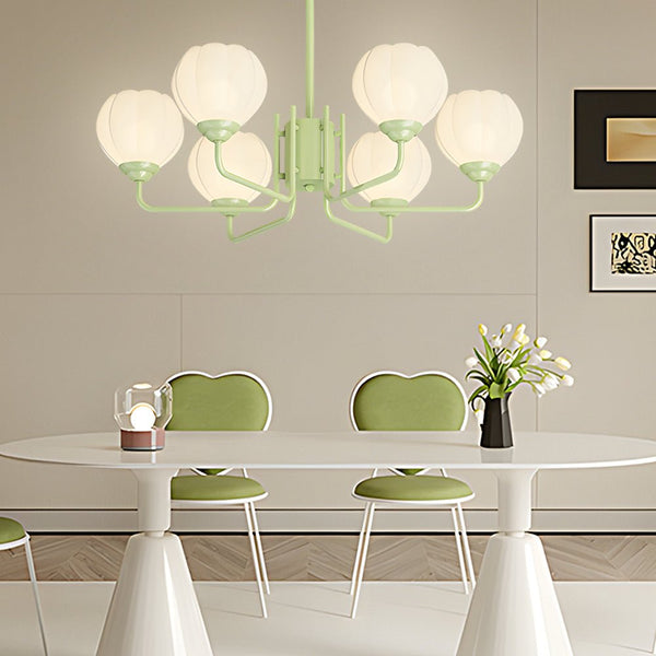 Modern 6-Flower Round Bell Orchid Pendant Light Fixture - Three-Step Dimming, Stylish Hanging Lighting for Home Decor