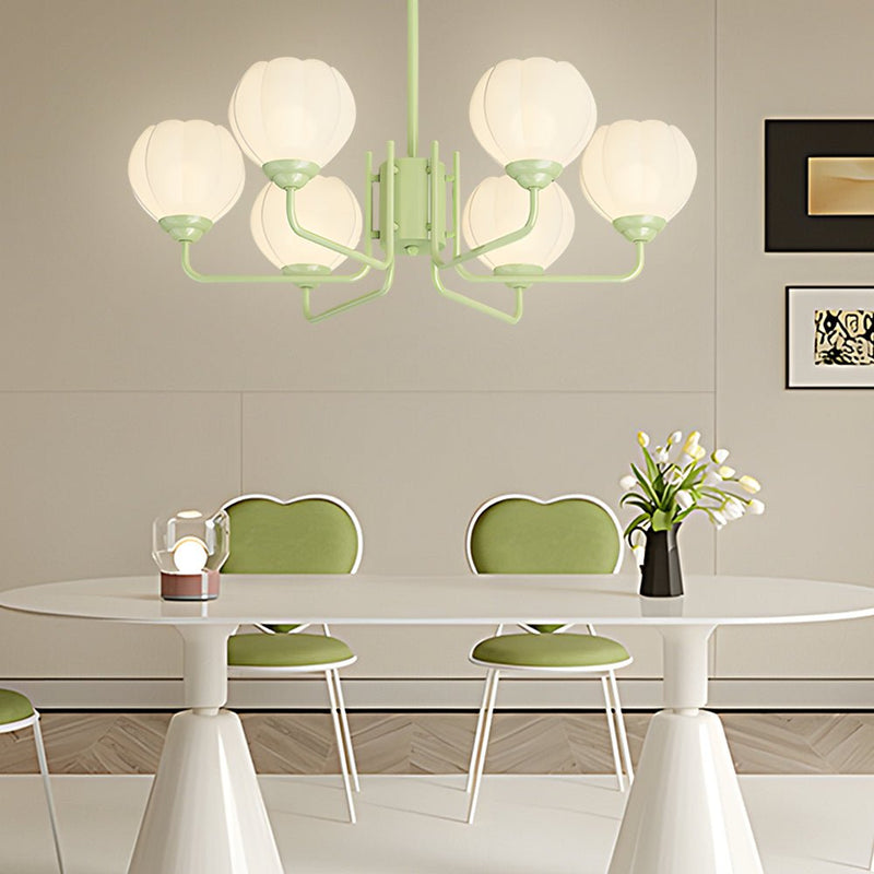 Modern 6-Flower Round Bell Orchid Pendant Light Fixture - Three-Step Dimming, Stylish Hanging Lighting for Home Decor