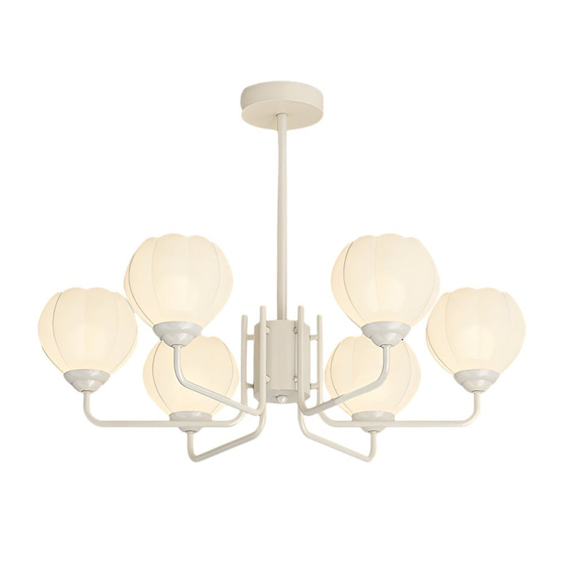 Modern 6-Flower Round Bell Orchid Pendant Light Fixture - Three-Step Dimming, Stylish Hanging Lighting for Home Decor