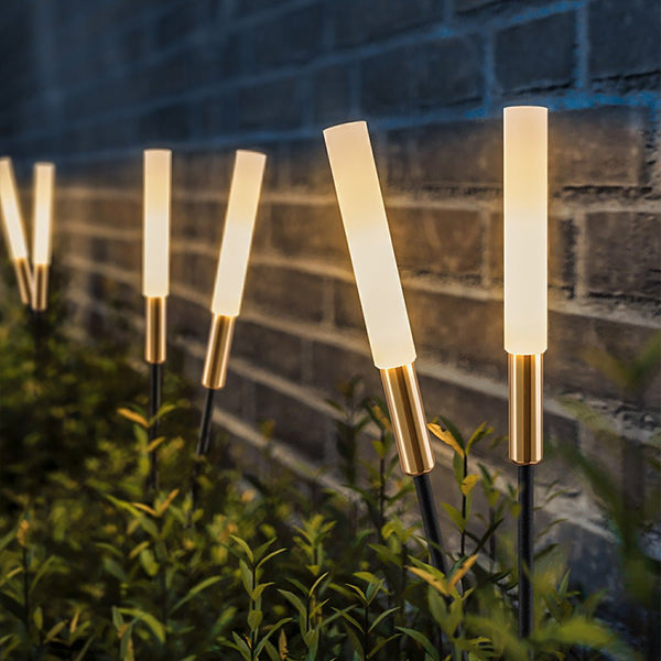 Reed & Cattail Solar LED Outdoor Column Lights - Low Voltage Landscaping Lighting for Gardens & Lawns