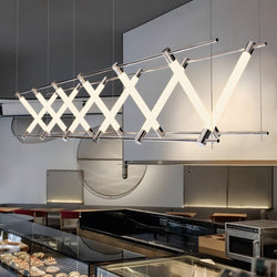 Modern 6/12-Light Acrylic Tube Geometric LED Island Pendant Light - Designer Lighting Fixture for Kitchen & Dining
