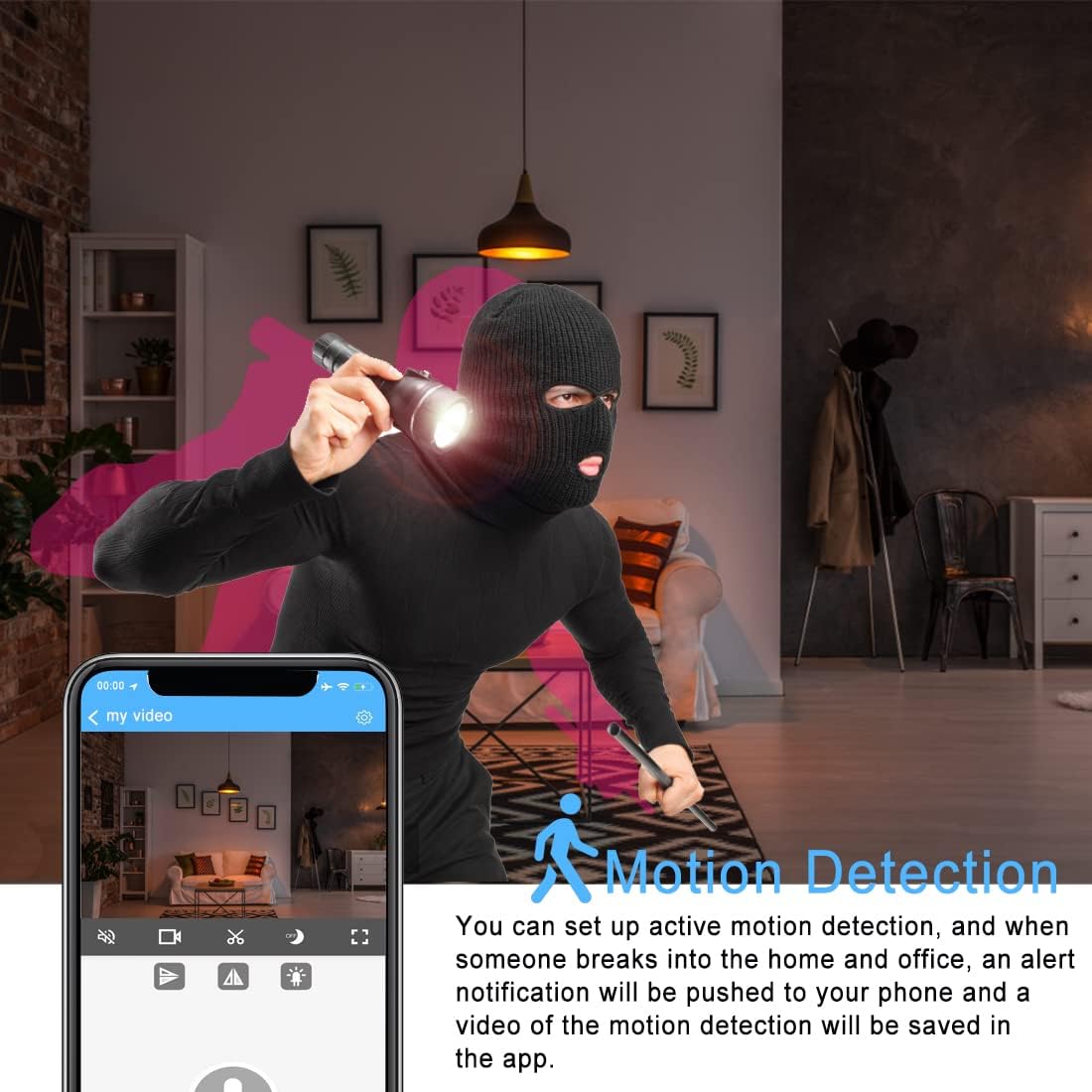 1080P HD Mini WiFi Camera with IR Night Vision - Home Security & Baby Monitor