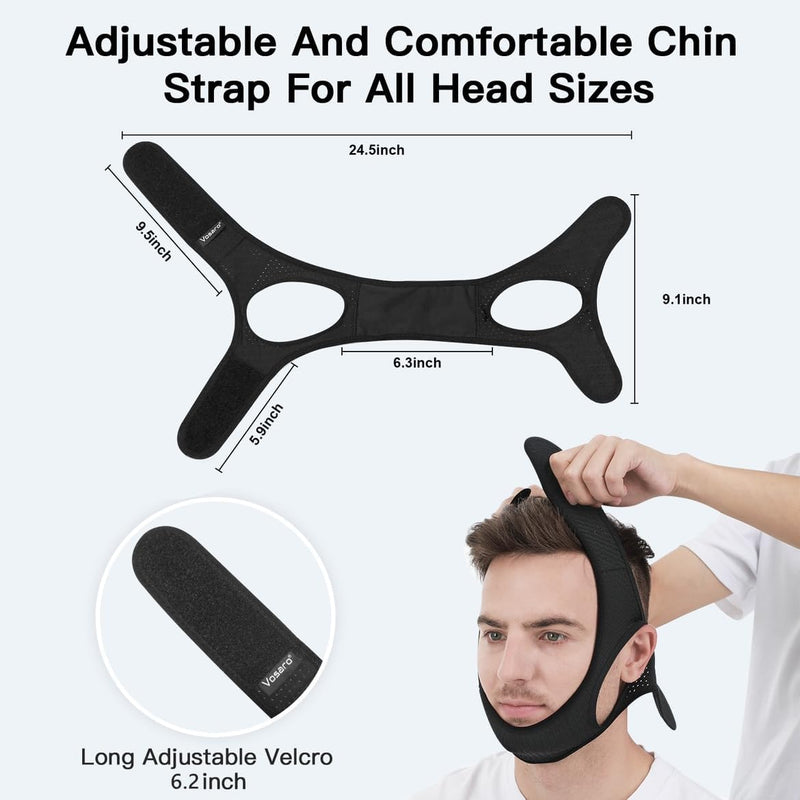 Adjustable Anti-Snoring Chin Strap for Sleep Apnea Relief - Comfortable & Effective Sleep Aid