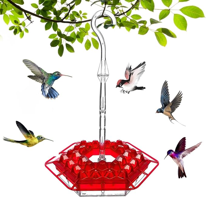 Ant-Proof Hummingbird Feeder with Hanging Perch - Durable Outdoor Bird Feeder for Gardens