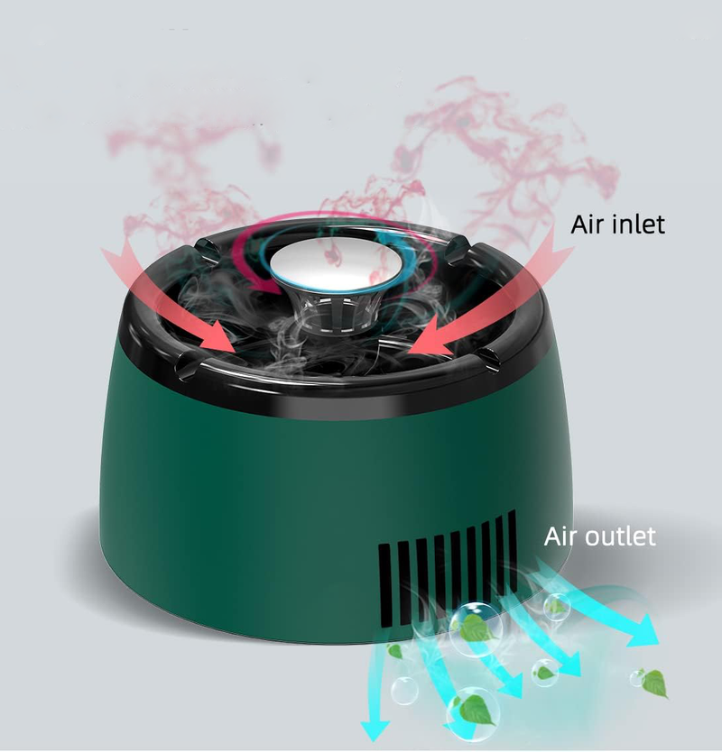 Electric Smokeless Ashtray - Odorless, Portable Ashtray with Built-in Fan for Smoke-Free Environment - Ideal for Home, Office, and Car Use