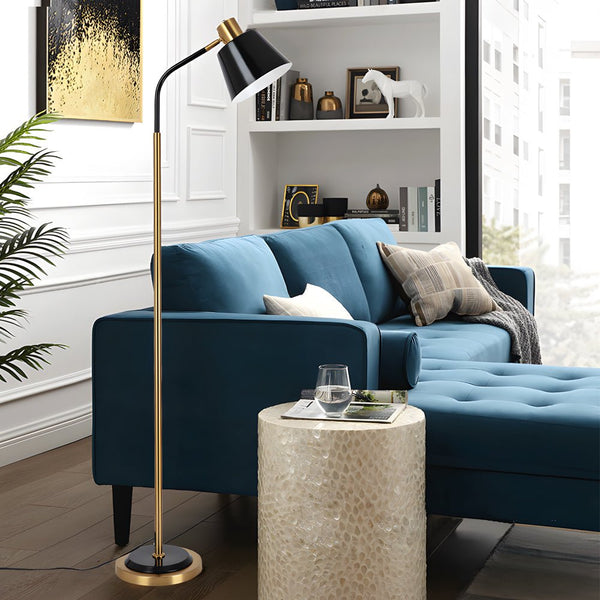 62-Inch Adjustable Metal Floor Lamp with 1-Bulb - Rotatable Reading Light for Living Room & Bedroom