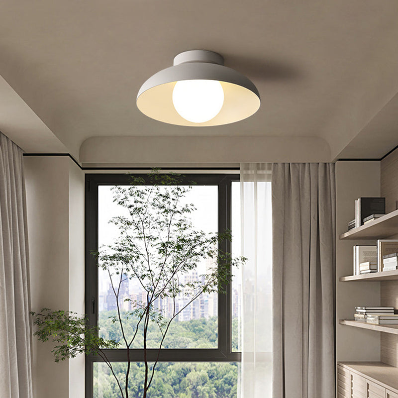 Modern White Dome Shade Ceiling Light Fixture - Stylish & Energy-Efficient Lighting for Home Decor