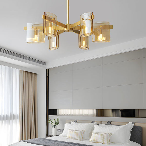 6/8-Light Dimmable Metallic Electroplated Glass Chandelier - Elegant Modern Lighting Fixture