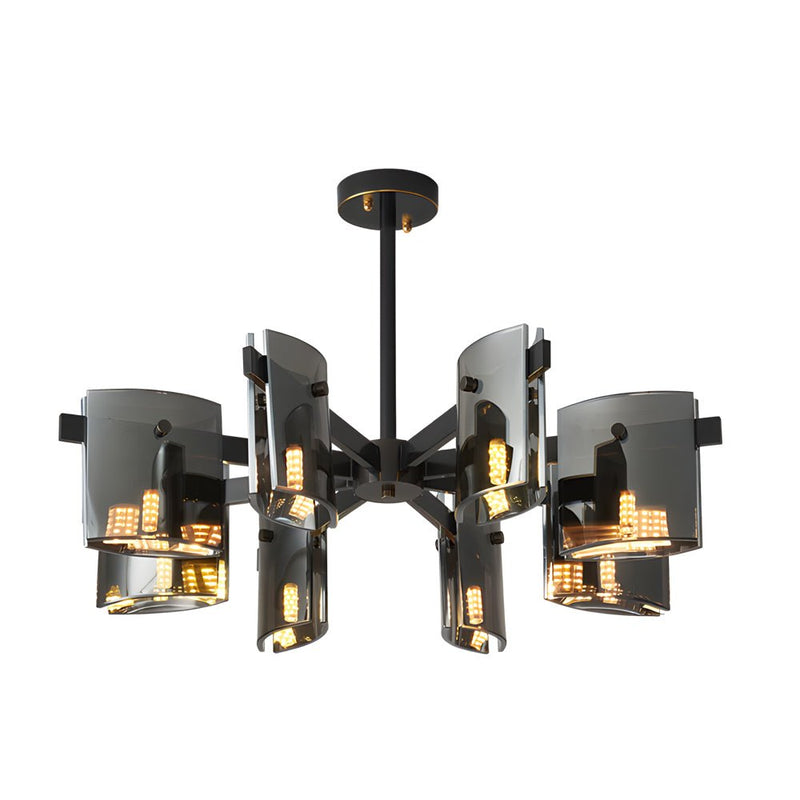 6/8-Light Dimmable Metallic Electroplated Glass Chandelier - Elegant Modern Lighting Fixture