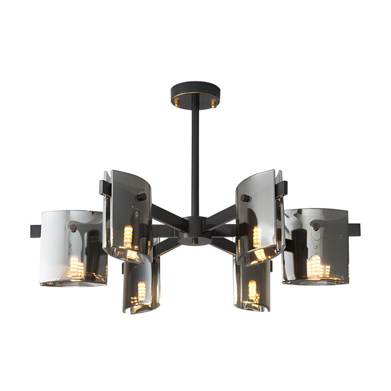 6/8-Light Dimmable Metallic Electroplated Glass Chandelier - Elegant Modern Lighting Fixture