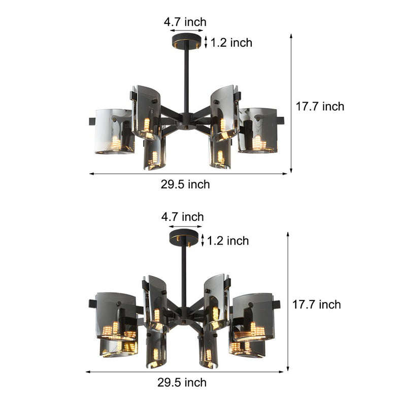 6/8-Light Dimmable Metallic Electroplated Glass Chandelier - Elegant Modern Lighting Fixture