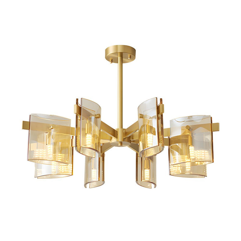 6/8-Light Dimmable Metallic Electroplated Glass Chandelier - Elegant Modern Lighting Fixture