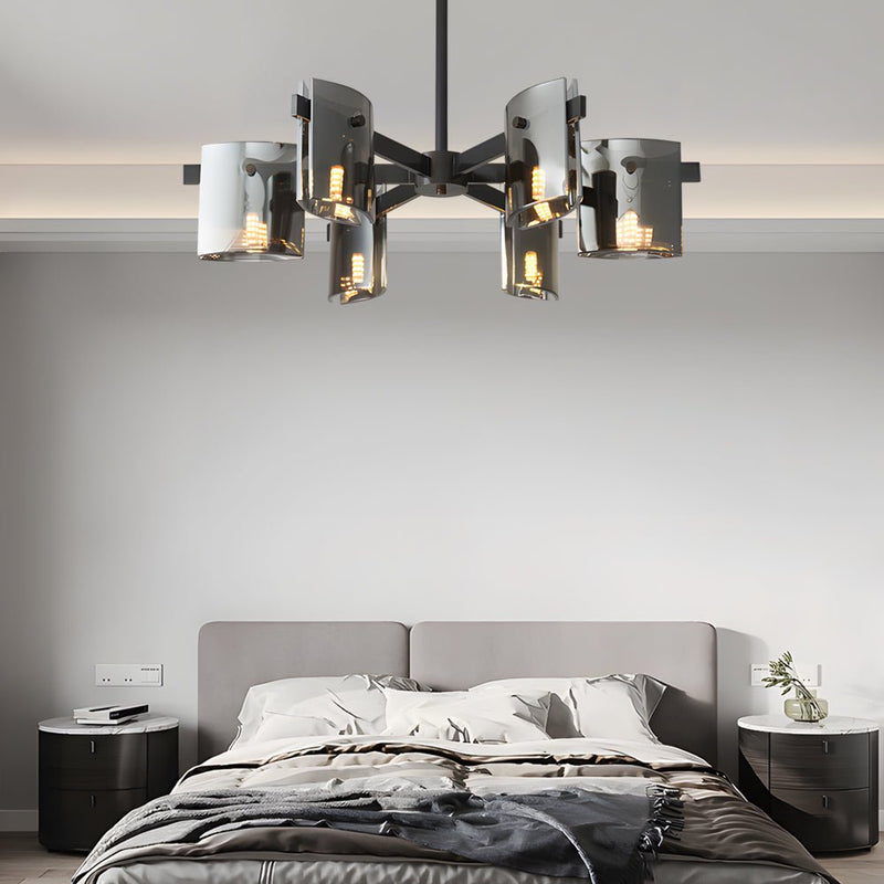 6/8-Light Dimmable Metallic Electroplated Glass Chandelier - Elegant Modern Lighting Fixture