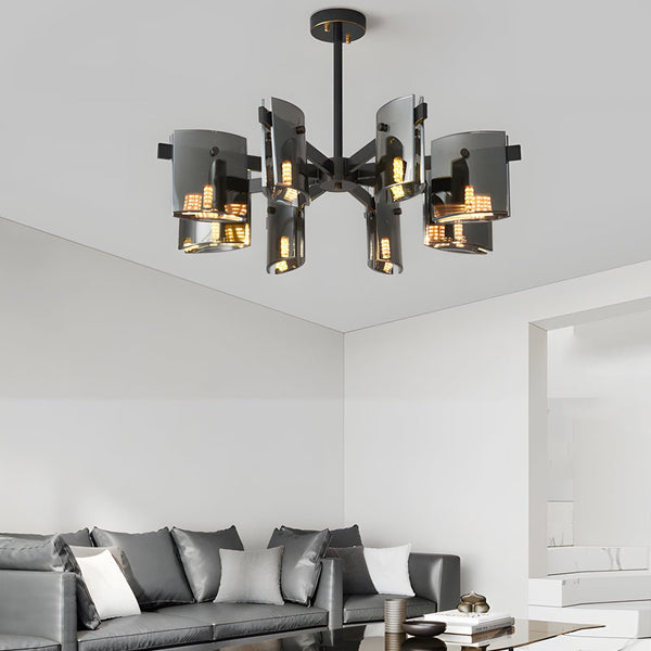 6/8-Light Dimmable Metallic Electroplated Glass Chandelier - Elegant Modern Lighting Fixture