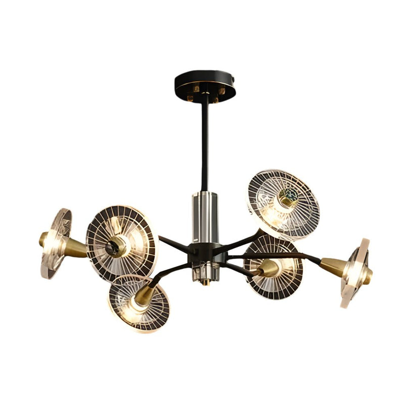 3-Step Dimming Copper Post-Modern Chandelier with 6/8 Lights & Floral Crystal Design