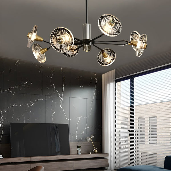 3-Step Dimming Copper Post-Modern Chandelier with 6/8 Lights & Floral Crystal Design