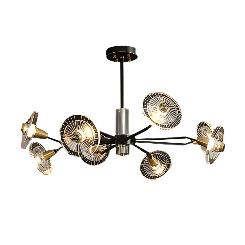 3-Step Dimming Copper Post-Modern Chandelier with 6/8 Lights & Floral Crystal Design