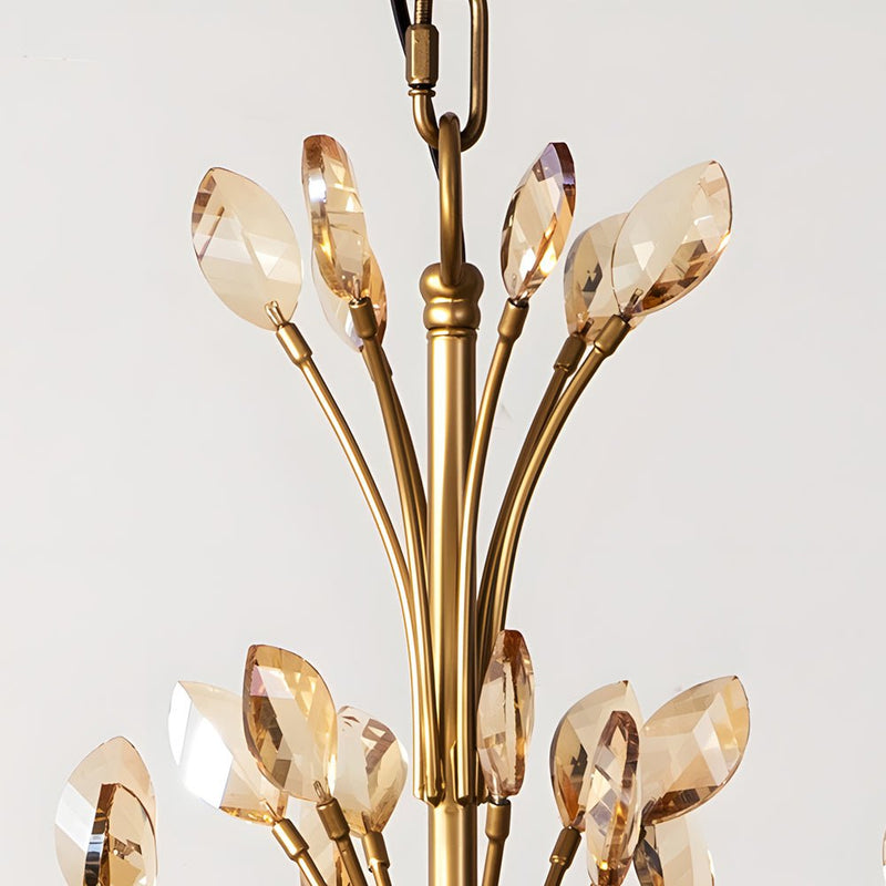 Elegant 6/9-Light Brass Branch Vintage Chandelier with Crystal Accents - Stunning Candle-Style Design