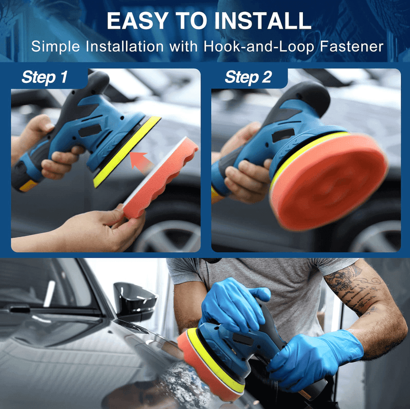 Cordless Car Buffer Polisher Kit - Includes 2 Rechargeable Batteries for Ultimate Convenience