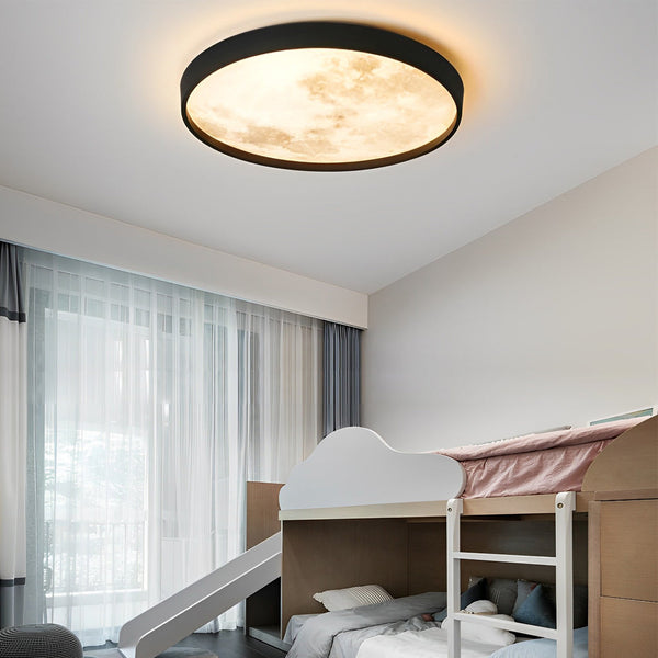 Creative Moon 3-Step Dimming LED Modern Flush Mount Ceiling Light - Stylish & Energy-Efficient Lighting Solution
