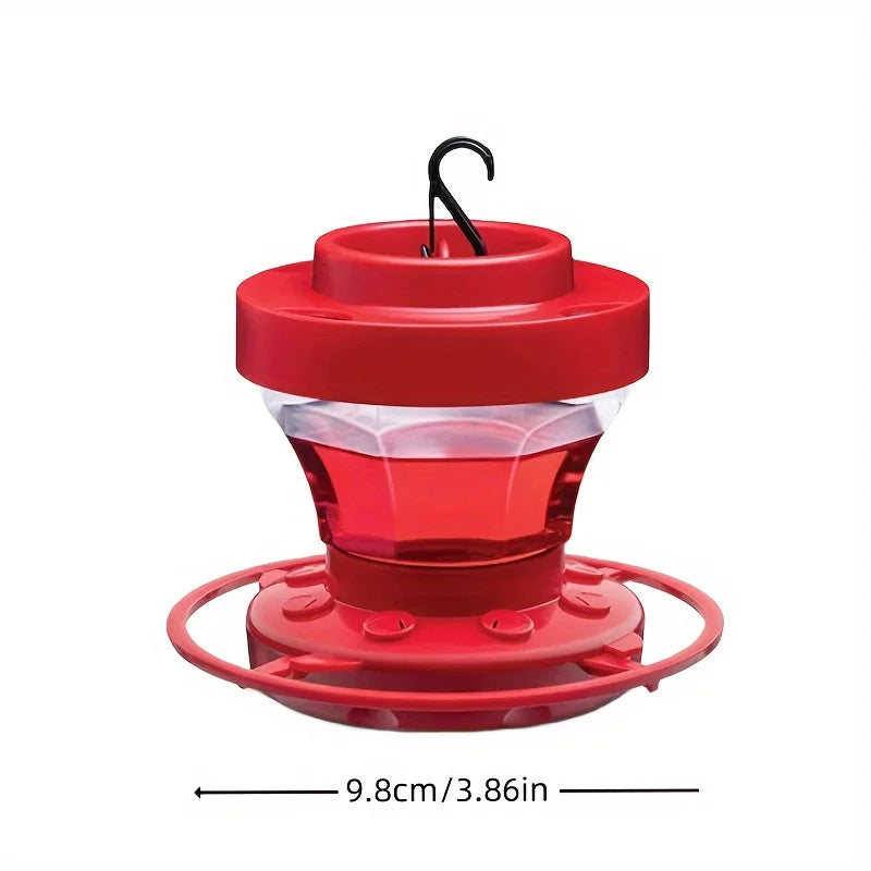 Bee-Proof Hanging Hummingbird Feeder with Perch - Durable Water Reservoir for Outdoor Gardens