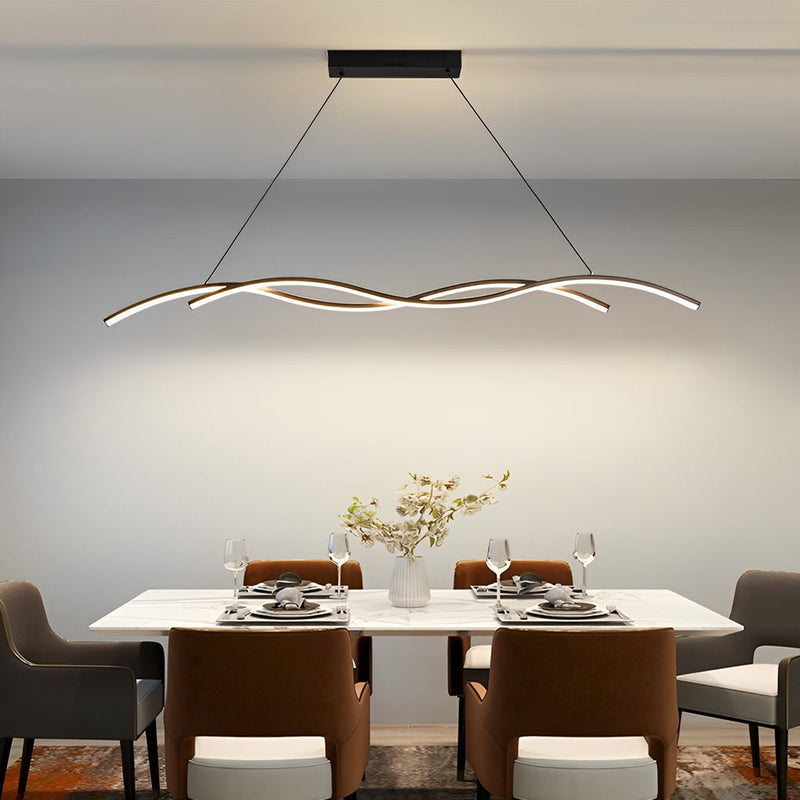 Modern Double Wavy Minimalist LED Chandelier - Stylish Hanging Ceiling Lamp for Contemporary Spaces