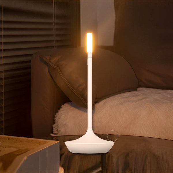 Rechargeable Cordless LED Table Lamp - Minimalist Candle Wick Design for Home & Office