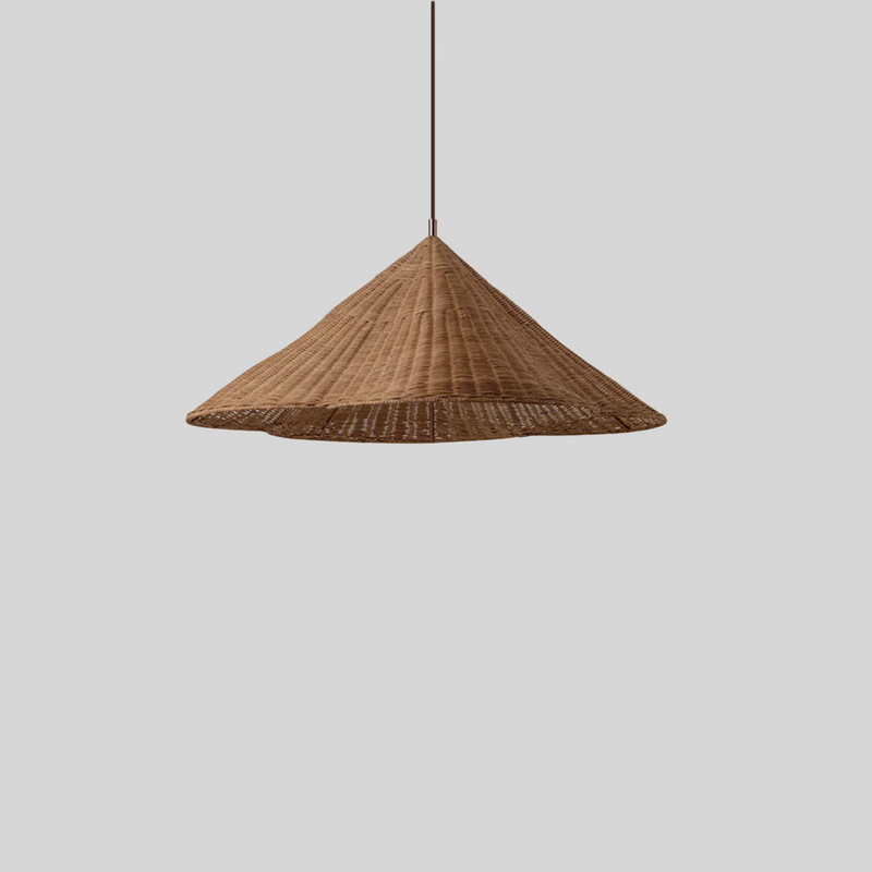 Rustic Rattan Woven Pendant Light - Boho Ceiling Lamp for Cozy Home Decor