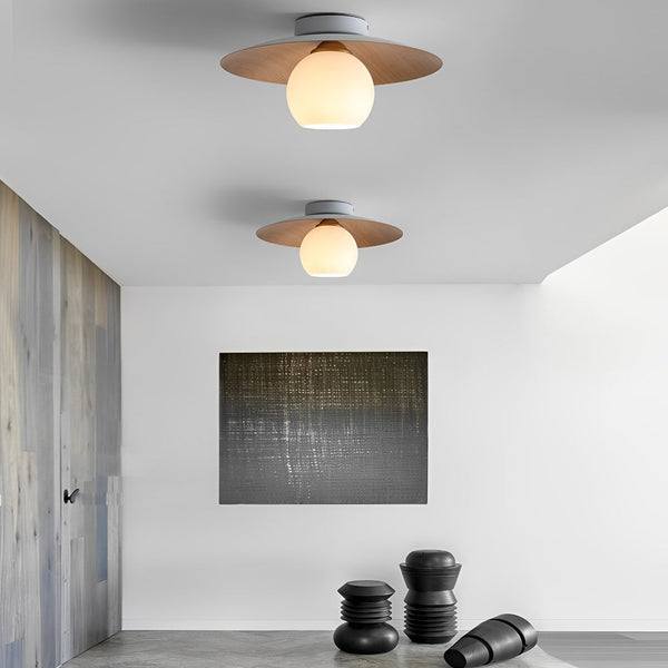 Nordic Minimalist Bowl-Shaped LED Ceiling Light | Flush Mount Fixture for Modern Home Decor