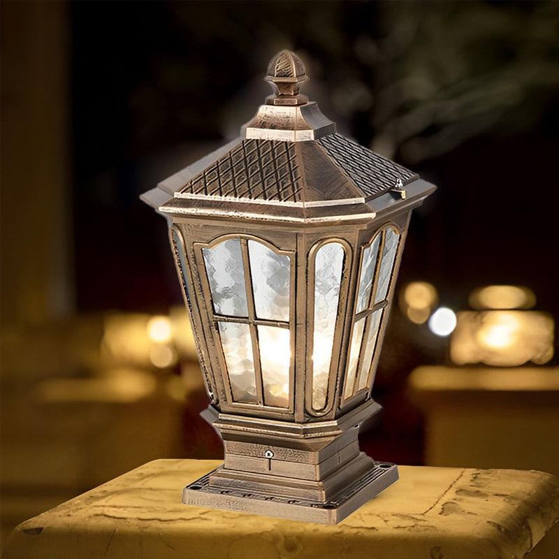 Retro Pavilion-Style Waterproof LED Solar-Powered Fence Post Lights - Elegant Outdoor Lighting for Gardens & Pathways