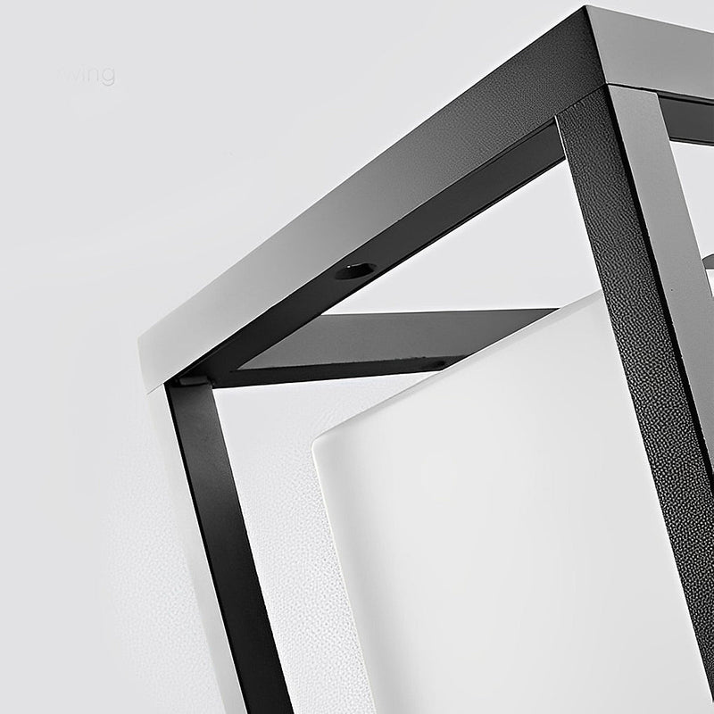 Modern Minimalist Square Waterproof LED Solar Fence Post Lights - Black Design for Outdoor Illumination