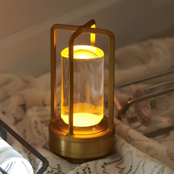 Cordless Portable Lantern Table Lamp with USB Charging - Touch Dimming Night Light for Home & Outdoor Use